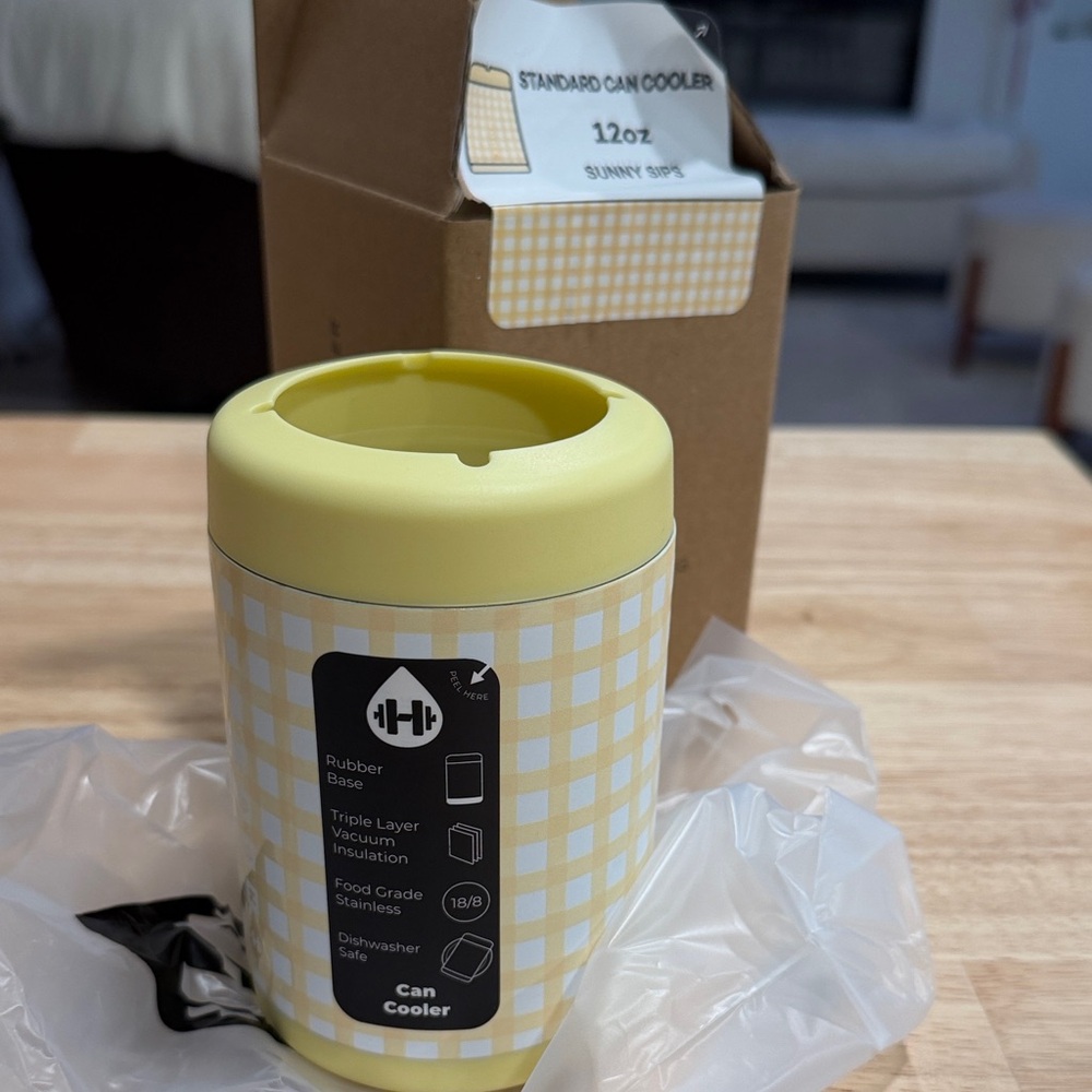 Hydrojug Sunny Sips 12 oz standard can cooler nwt